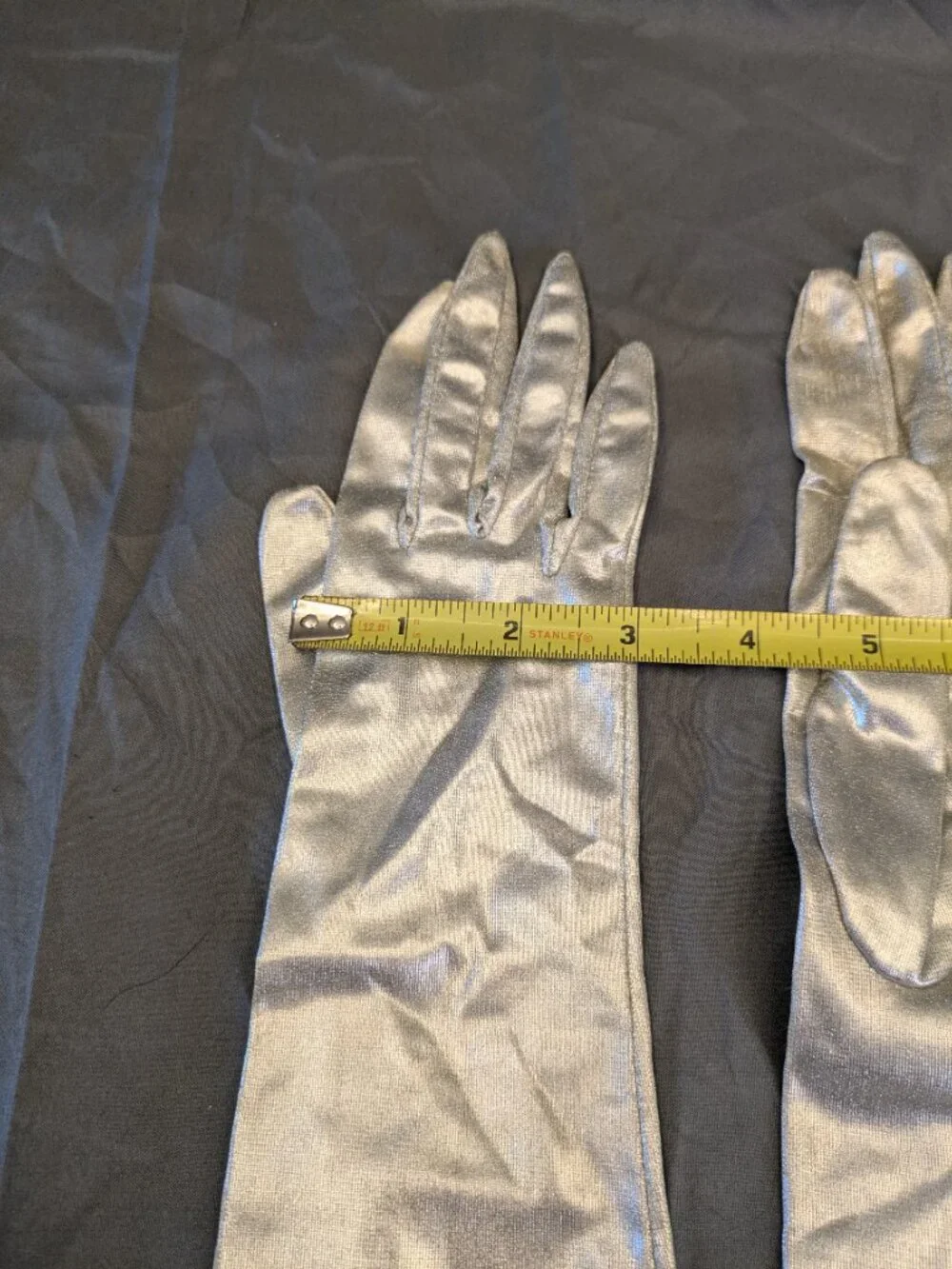Vintage sliver evening gloves